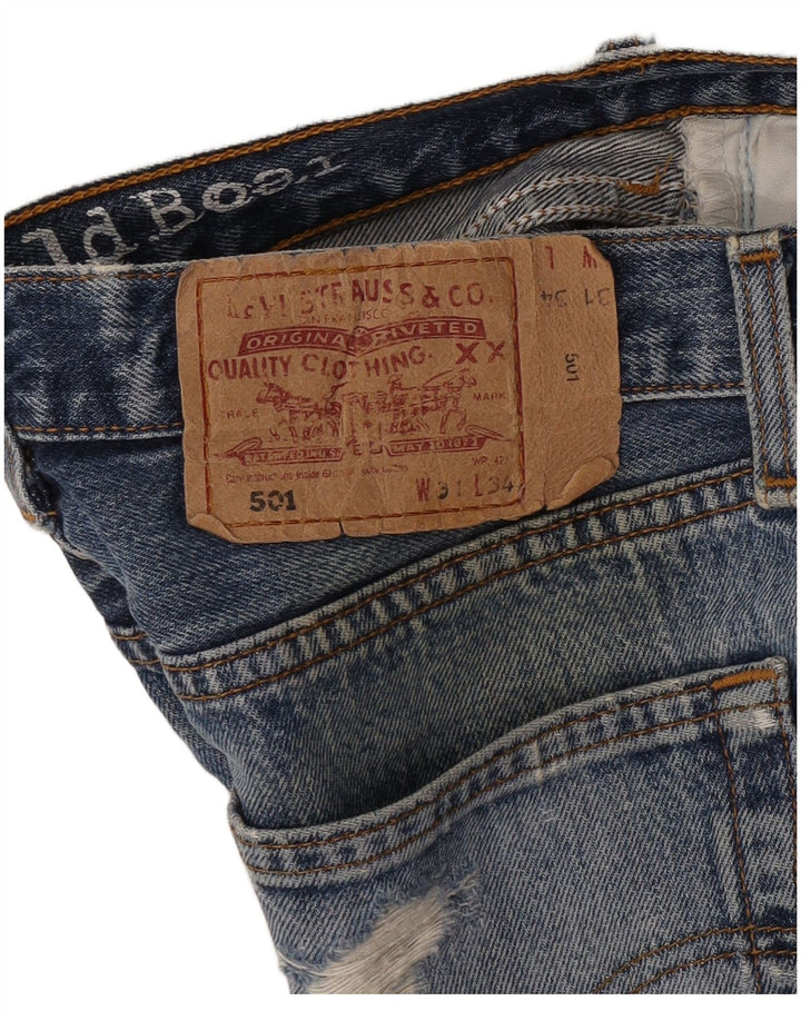 Damskie spodenki jeansowe Levi's 501 w trudnej sytuacji W31, średni niebieski