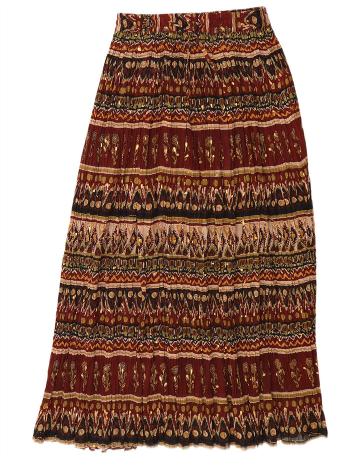 Damska spódnica maxi Broadway Medium W28 Burgundowo-kwiatowa