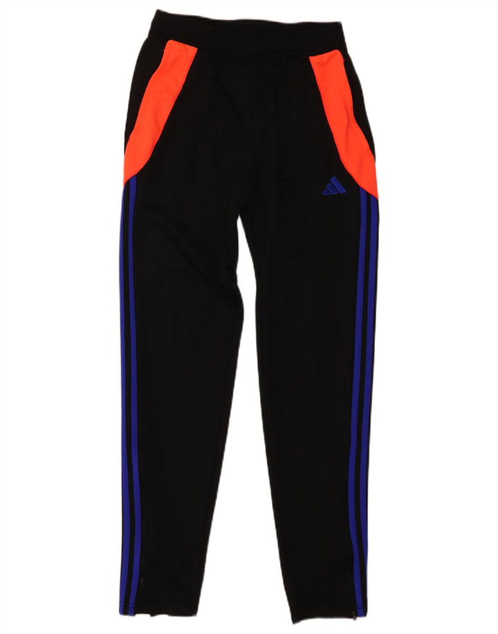 ADIDAS Boys Tracksuit Trousers 15-16 Years  Black Colourblock Polyester