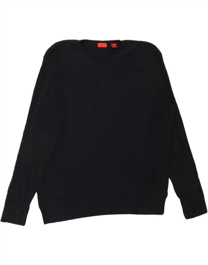 IZOD Mens V-Neck Jumper Sweater XL Black Cotton Vintage Izod and Second-Hand Izod from Messina Hembry 