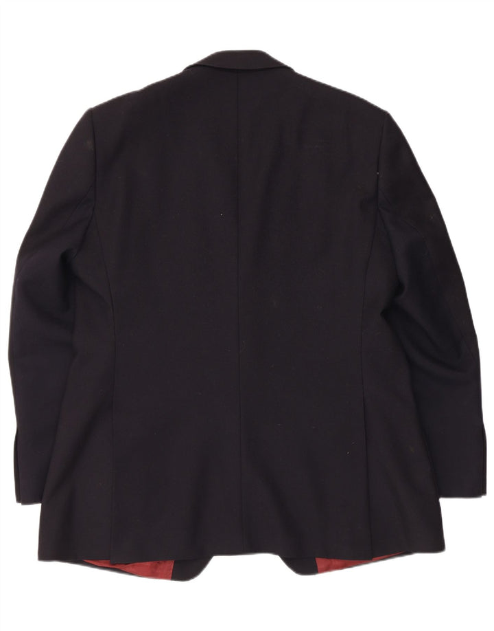 Męska marynarka zapinana na 2 guziki Magee UK 44, duża granatowa wełna