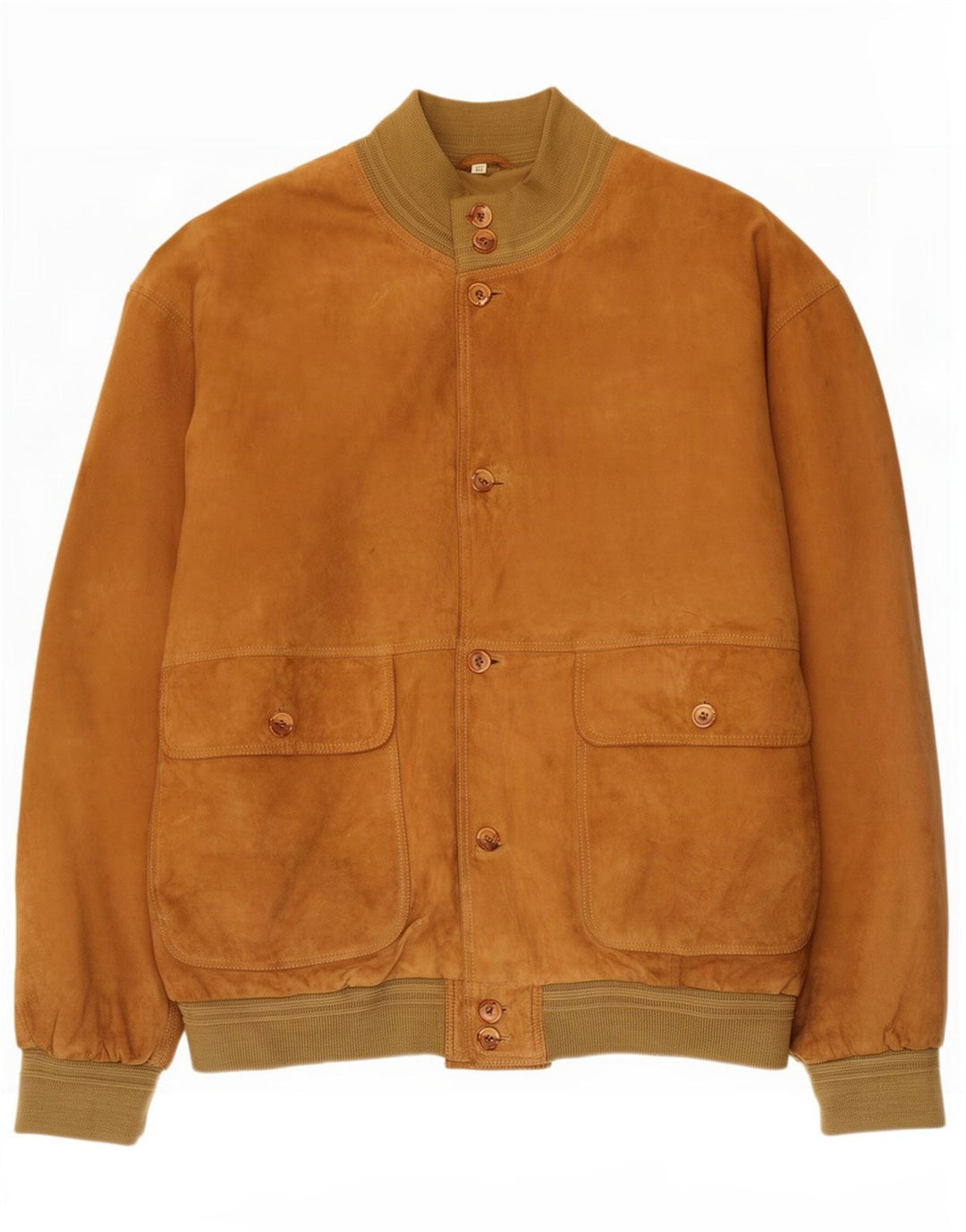 Vintage męska zamszowa kurtka bomber IT 62 6XL brązowa skóra