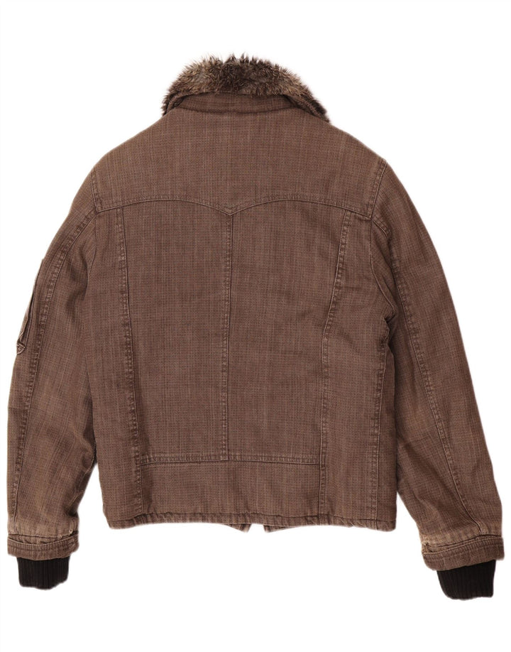 Męska kurtka wiatrówka Bomber Shearling Imperial, UK 38, średnia brązowa bawełna