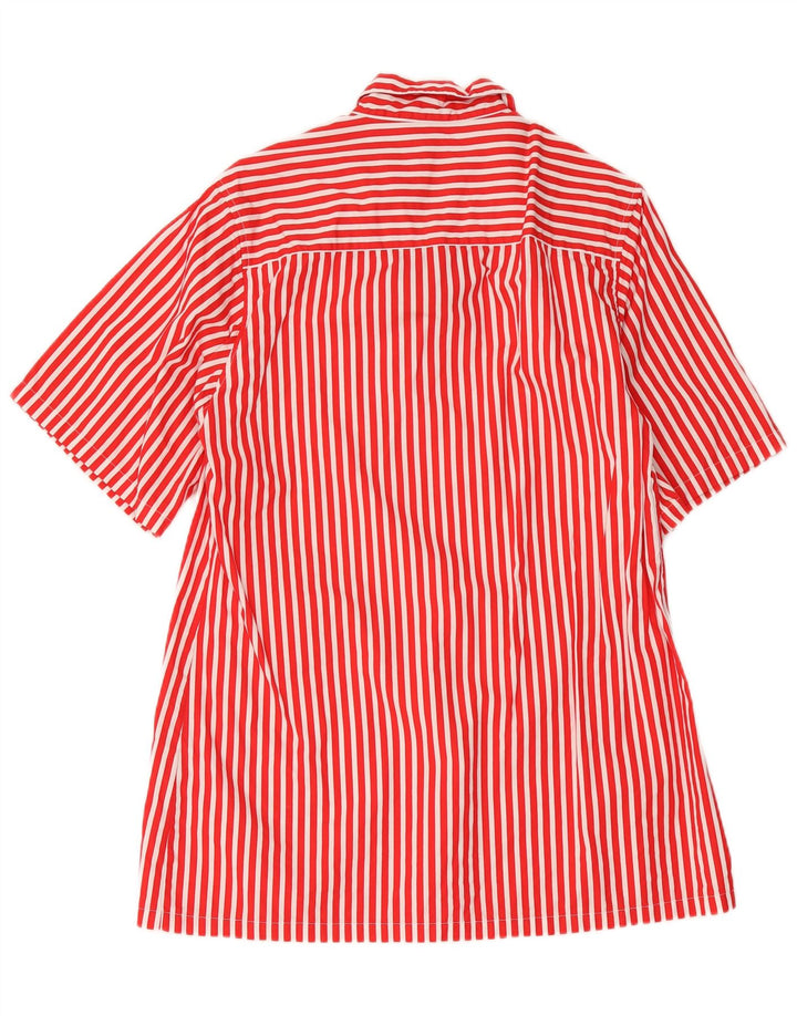 Damska sukienka typu shift w stylu vintage, UK 14, średnia, czerwona, bawełniana w prążki
