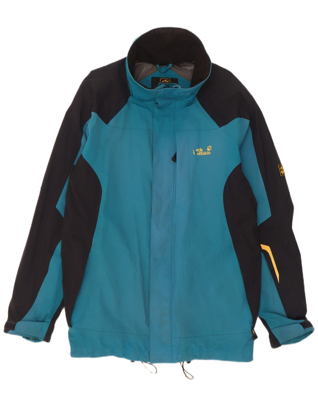 Męska kurtka przeciwdeszczowa Jack Wolfskin UK 44/46 XL Niebieski poliamid z blokami kolorów