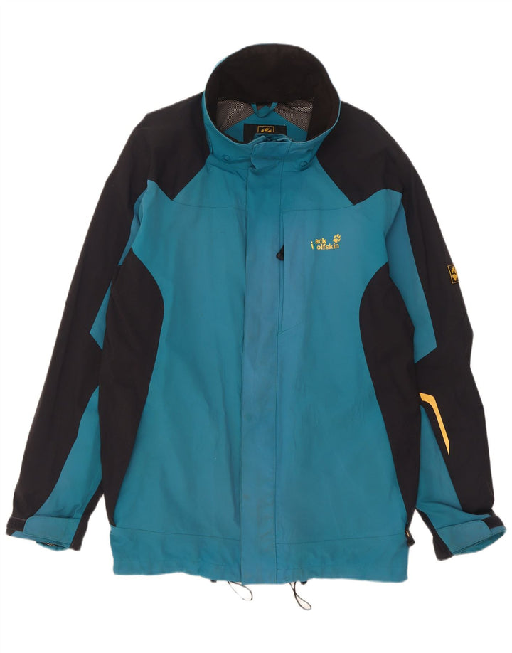 Męska kurtka przeciwdeszczowa Jack Wolfskin UK 44/46 XL Niebieski poliamid z blokami kolorów