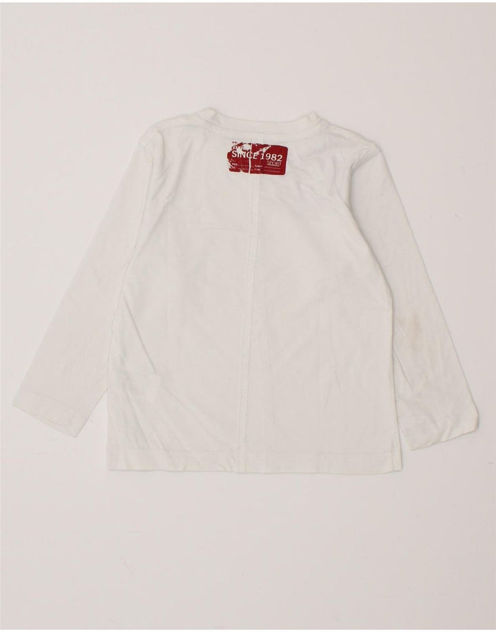 ARMANI JUNIOR Boys Graphic Top Long Sleeve 4-5 Years White Cotton Vintage Armani Junior and Second-Hand Armani Junior from Messina Hembry 