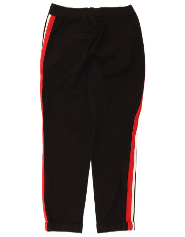 Damskie proste spodnie chino Zara XS W24 L24 Czarny poliester z blokami kolorów