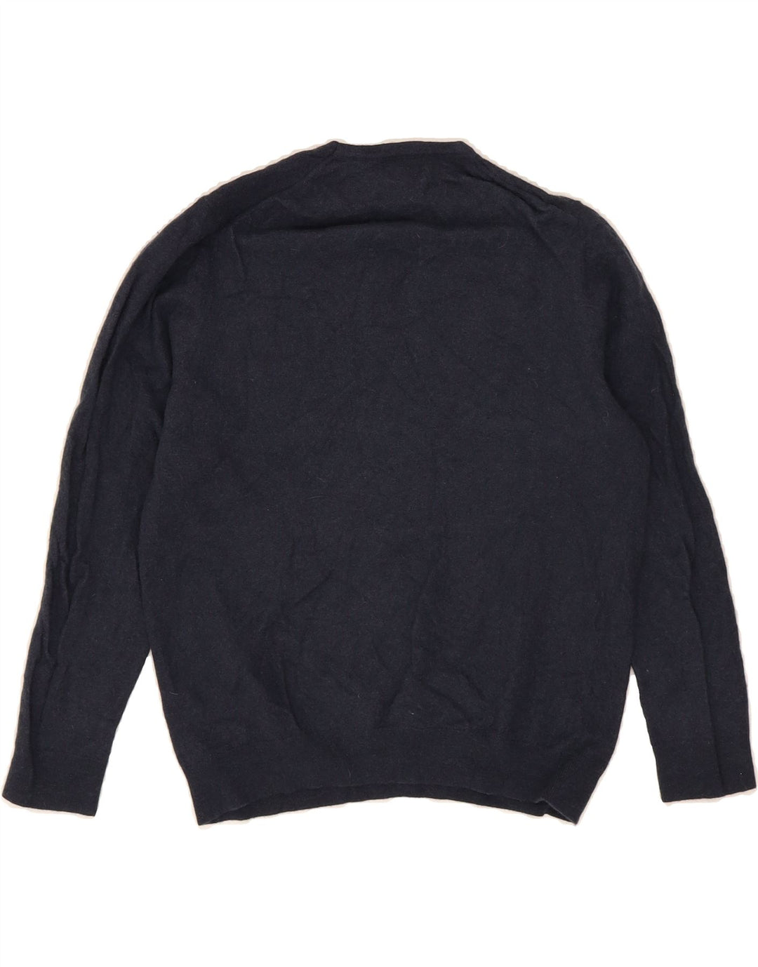 MASSIMO DUTTI Womens Crew Neck Jumper Sweater UK 14 Medium Navy Blue Wool Vintage Massimo Dutti and Second-Hand Massimo Dutti from Messina Hembry 