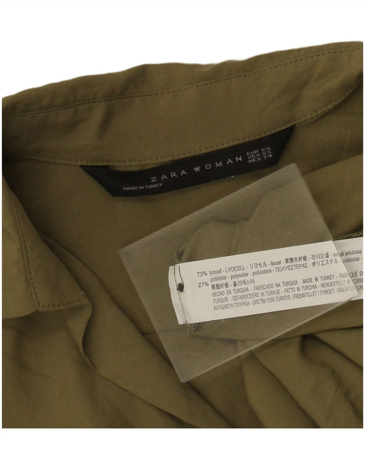 Damska koszula oversize z rękawem 3/4 Zara UK 6 XS Khaki Lyocell