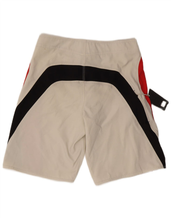 Męskie szorty z grafiką Bear W32, poliester w kolorze średniej bieli