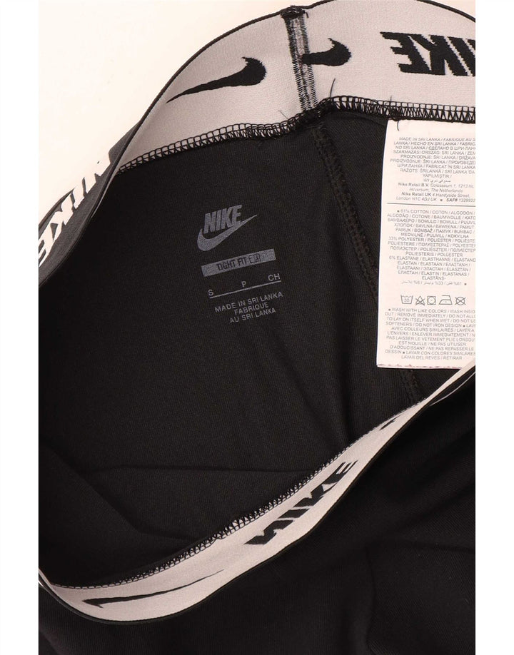 Damskie legginsy Nike Graphic UK 10, małe, czarne, bawełniane