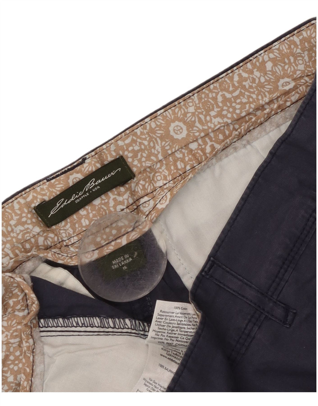 Damskie spodenki Chino Eddie Bauer US 16 2XL W40 Granatowa bawełna