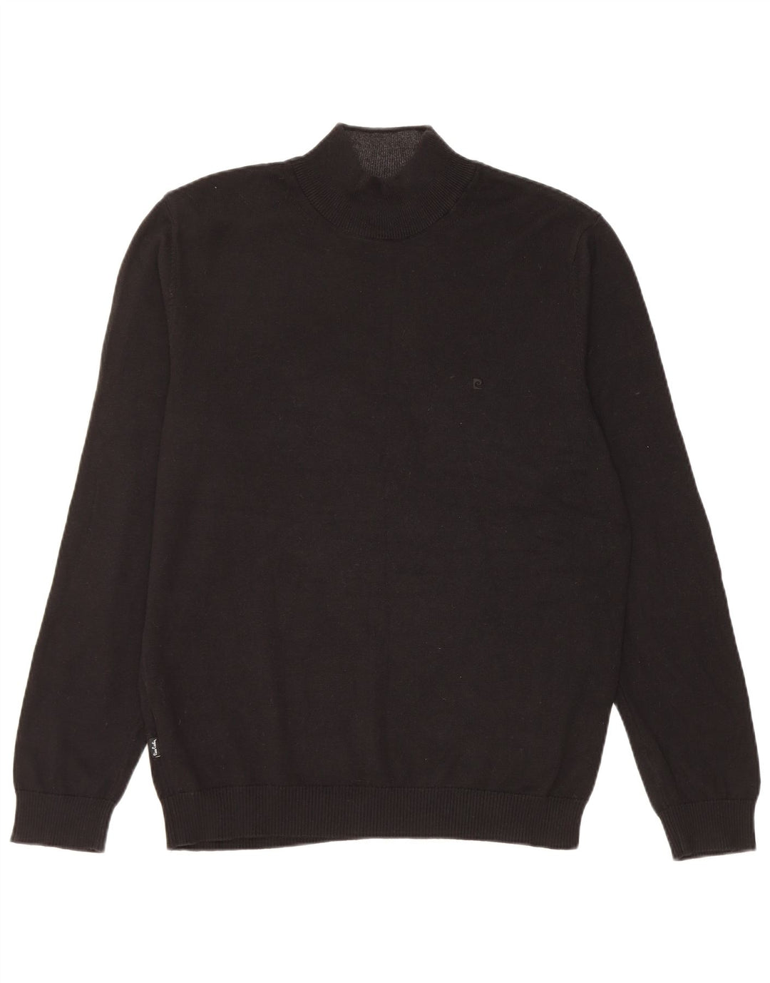PIERRE CARDIN Męski sweter z golfem, duży, czarny, bawełniany