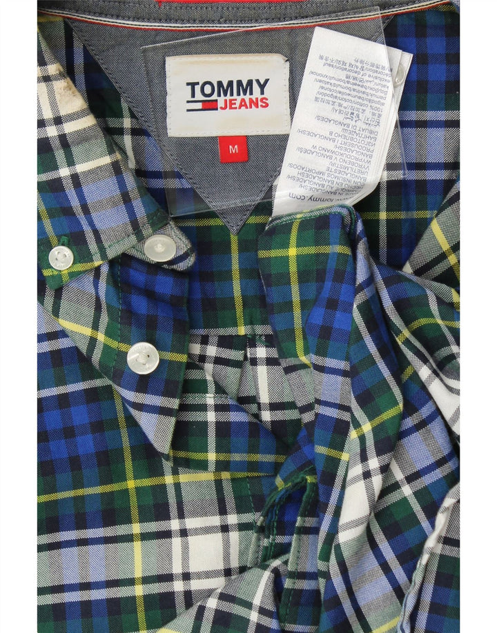 TOMMY HILFIGER Mens Shirt Medium Blue Check Cotton Vintage Tommy Hilfiger and Second-Hand Tommy Hilfiger from Messina Hembry 
