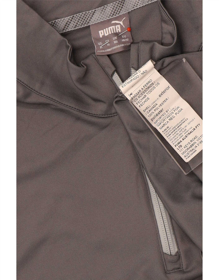 Męski dres Puma z zamkiem błyskawicznym, 2XL, szary poliester