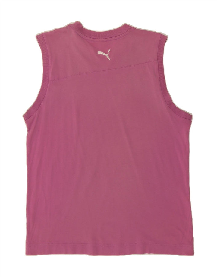 PUMA Womens Graphic Vest Top UK 14 Medium Pink Vintage Puma and Second-Hand Puma from Messina Hembry 
