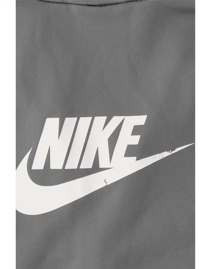 Chłopięca kurtka dresowa Nike 8-9 lat, mała, szara, z blokami kolorów, poliestrowa