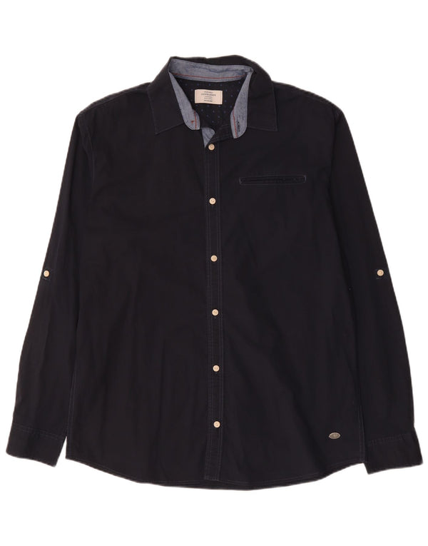 Koszula męska Jack & Jones XL, bawełniana, granatowa