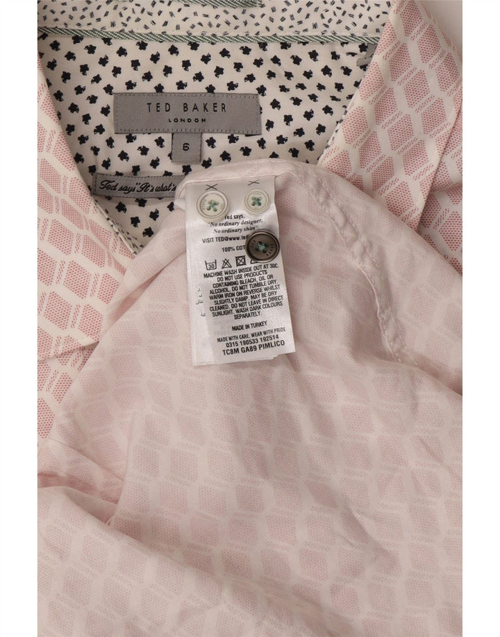 Koszula męska TED BAKER, rozmiar 6 2XL, różowa, z geometrycznej bawełny