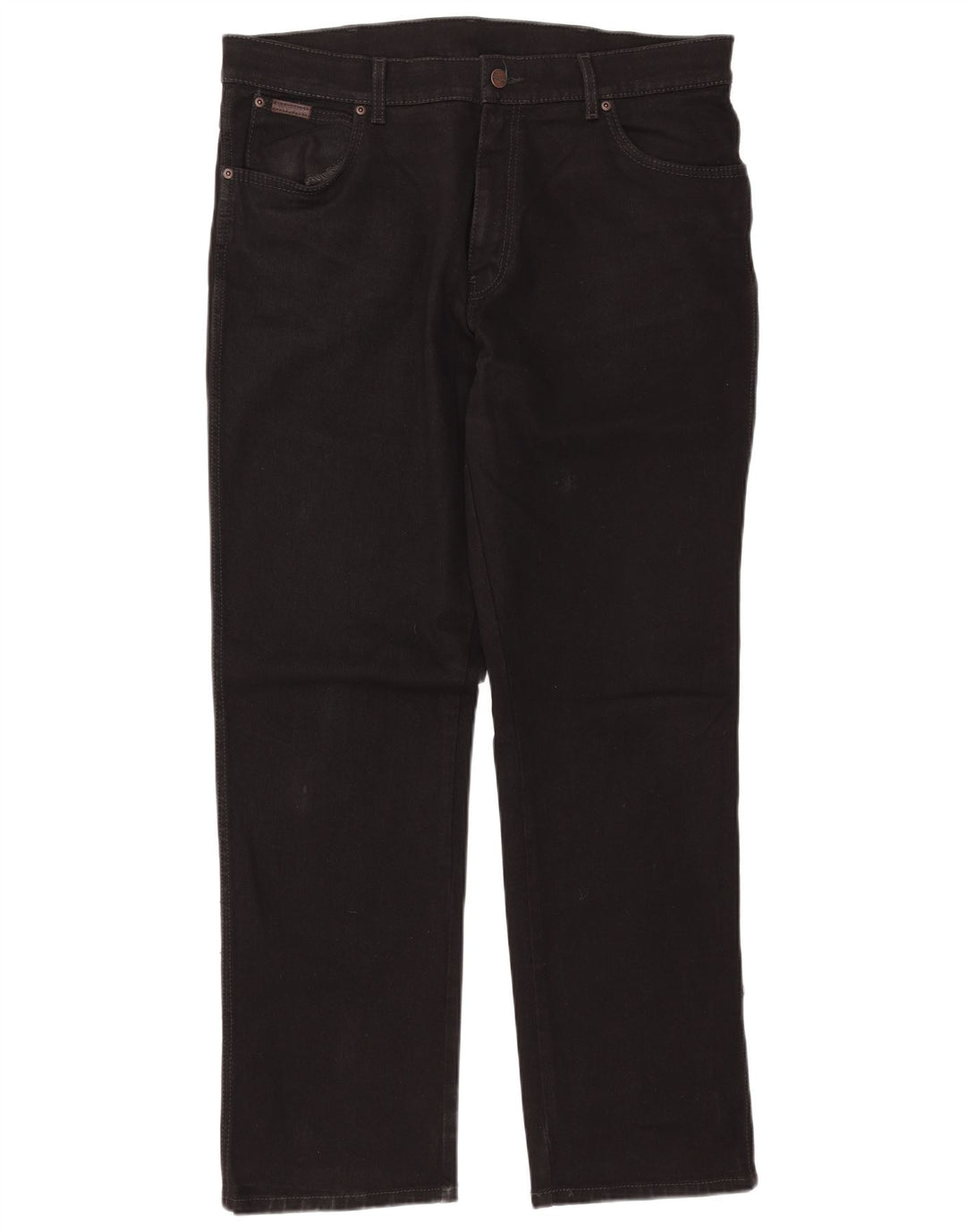 WRANGLER Męskie proste dżinsy Texas Stretch W38 L32 Czarna bawełna