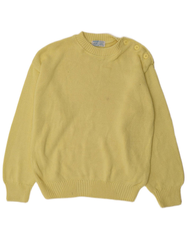Męski sweter z okrągłym dekoltem Carrera XL, żółta bawełna