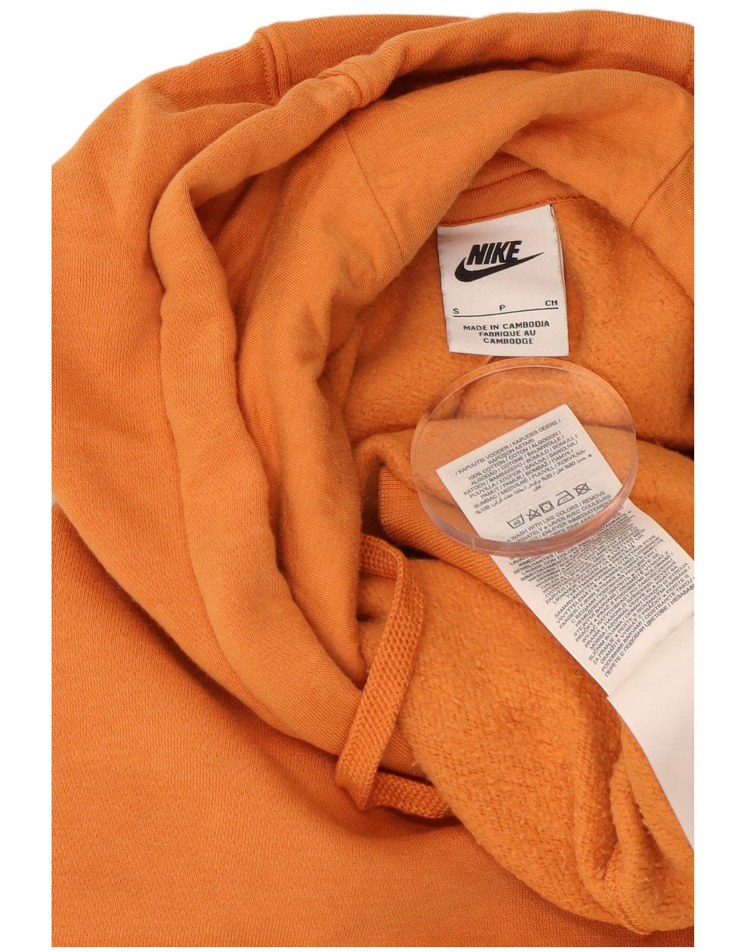 Męski sweter z kapturem NIKE, mały, pomarańczowy, bawełniany