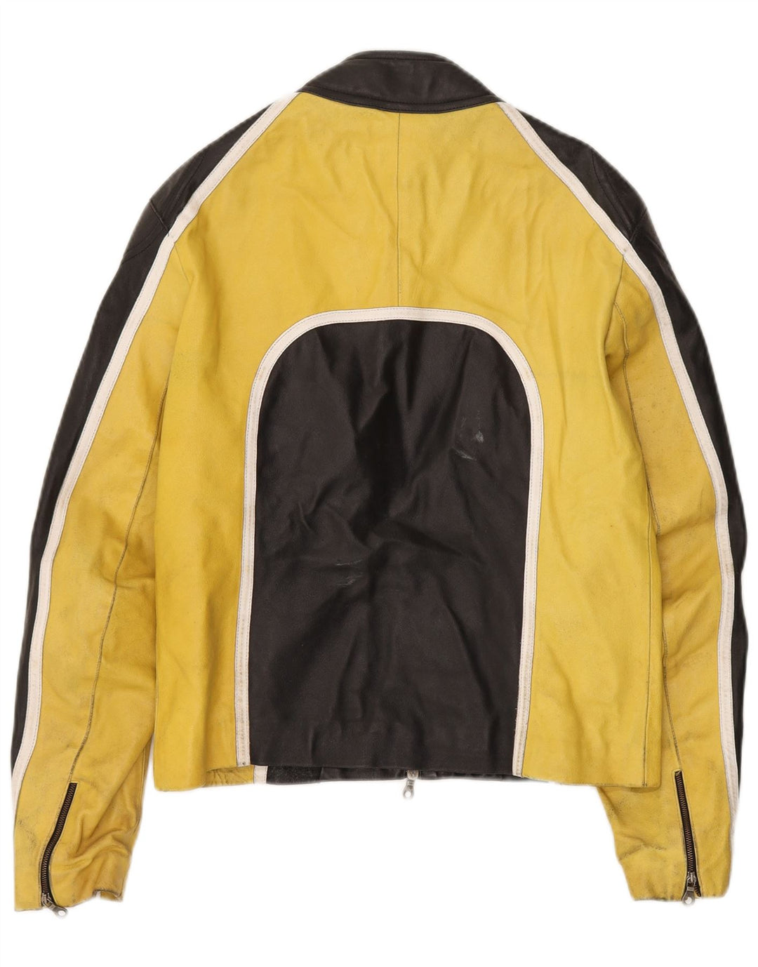 Męska skórzana kurtka motocyklowa VINTAGE IT 48 w kolorze średniej czarnej skóry