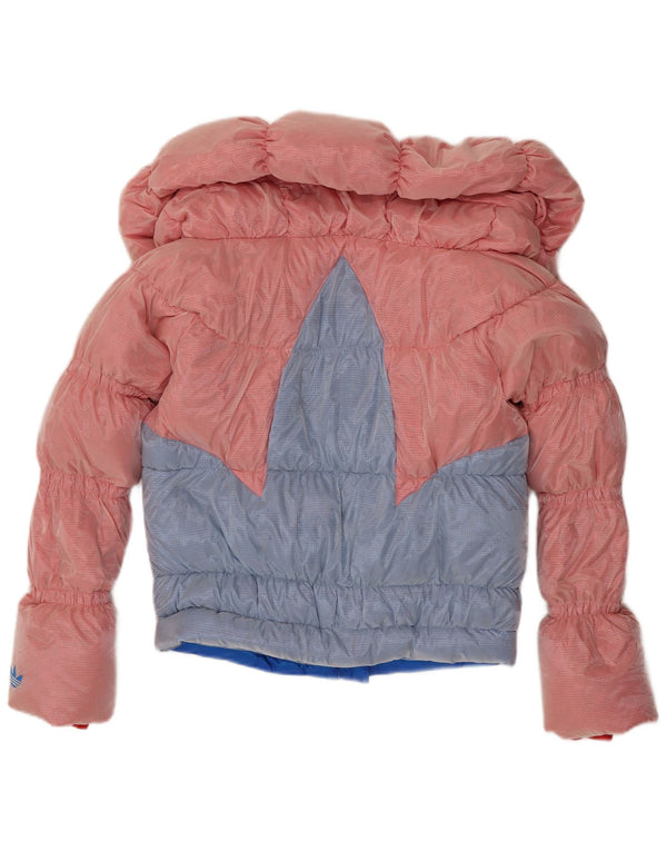Damska kurtka Adidas Padded Jacket UK 12 Średnioróżowy poliamid z blokami kolorów