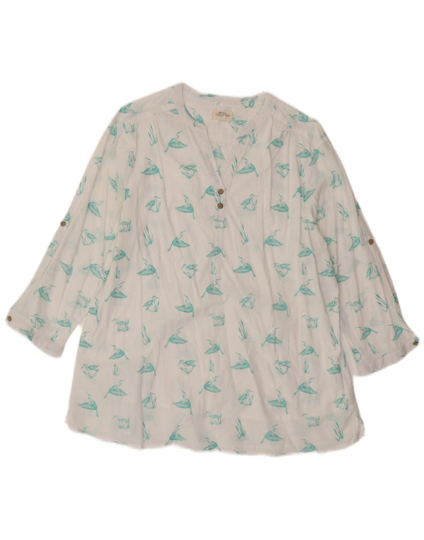 Damski top z tuniką 3/4 Mountain Warehouse, UK 18 XL, biały, zwierzęcy nadruk