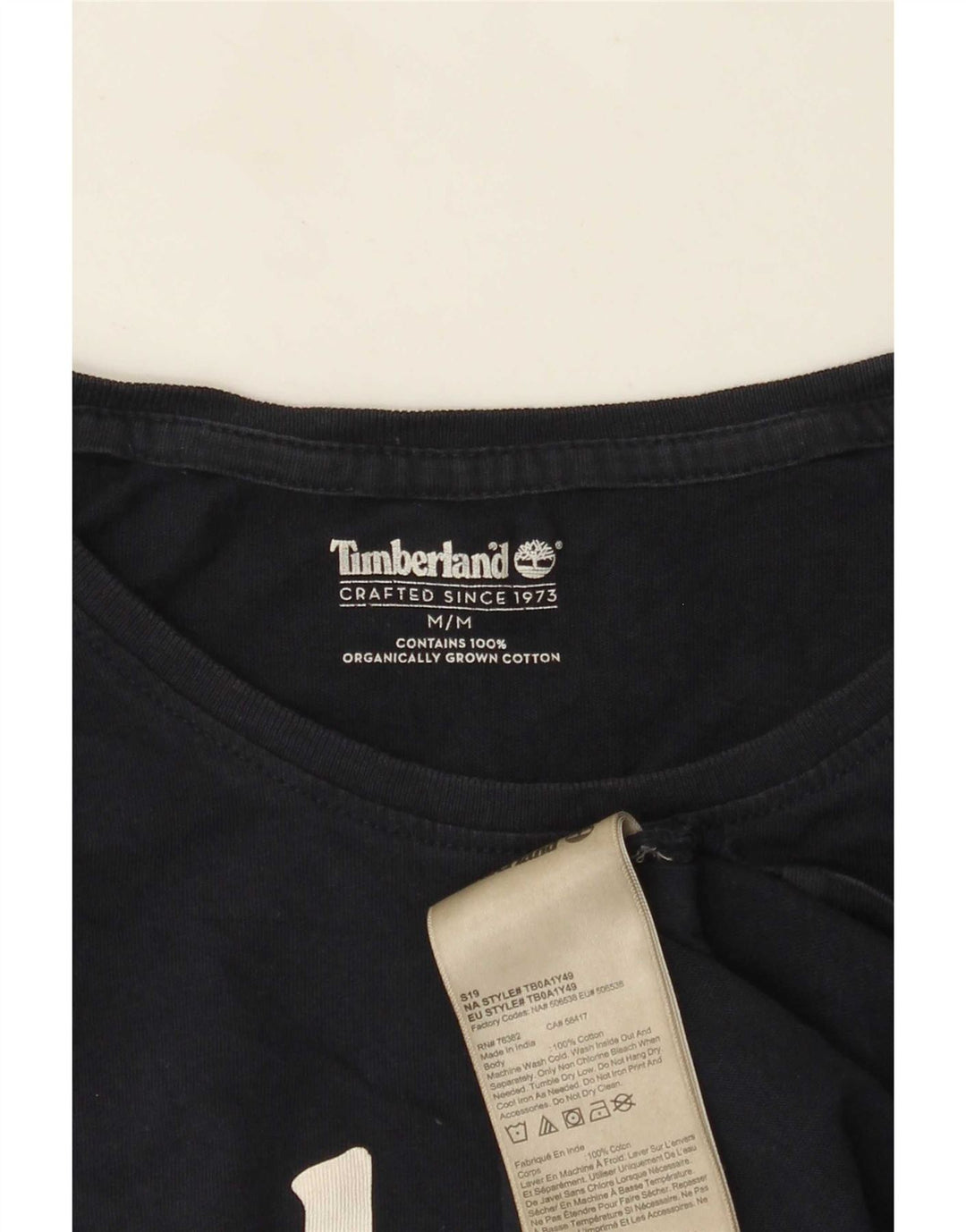 Męska koszulka z grafiką Timberland, średnia, granatowa bawełna