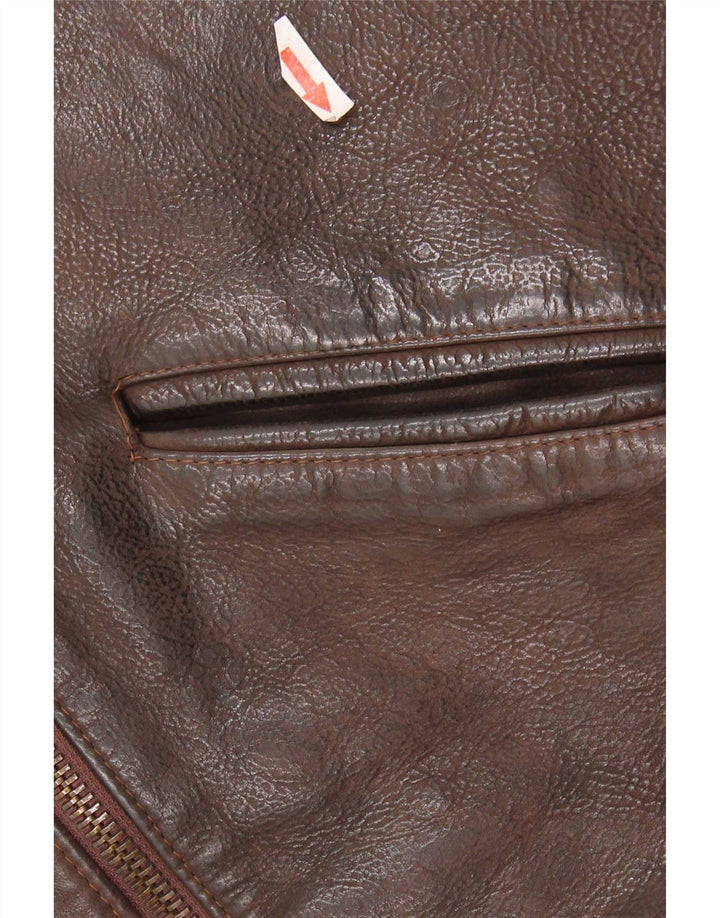 Vintage męska kurtka skórzana UK 36 Small Brown