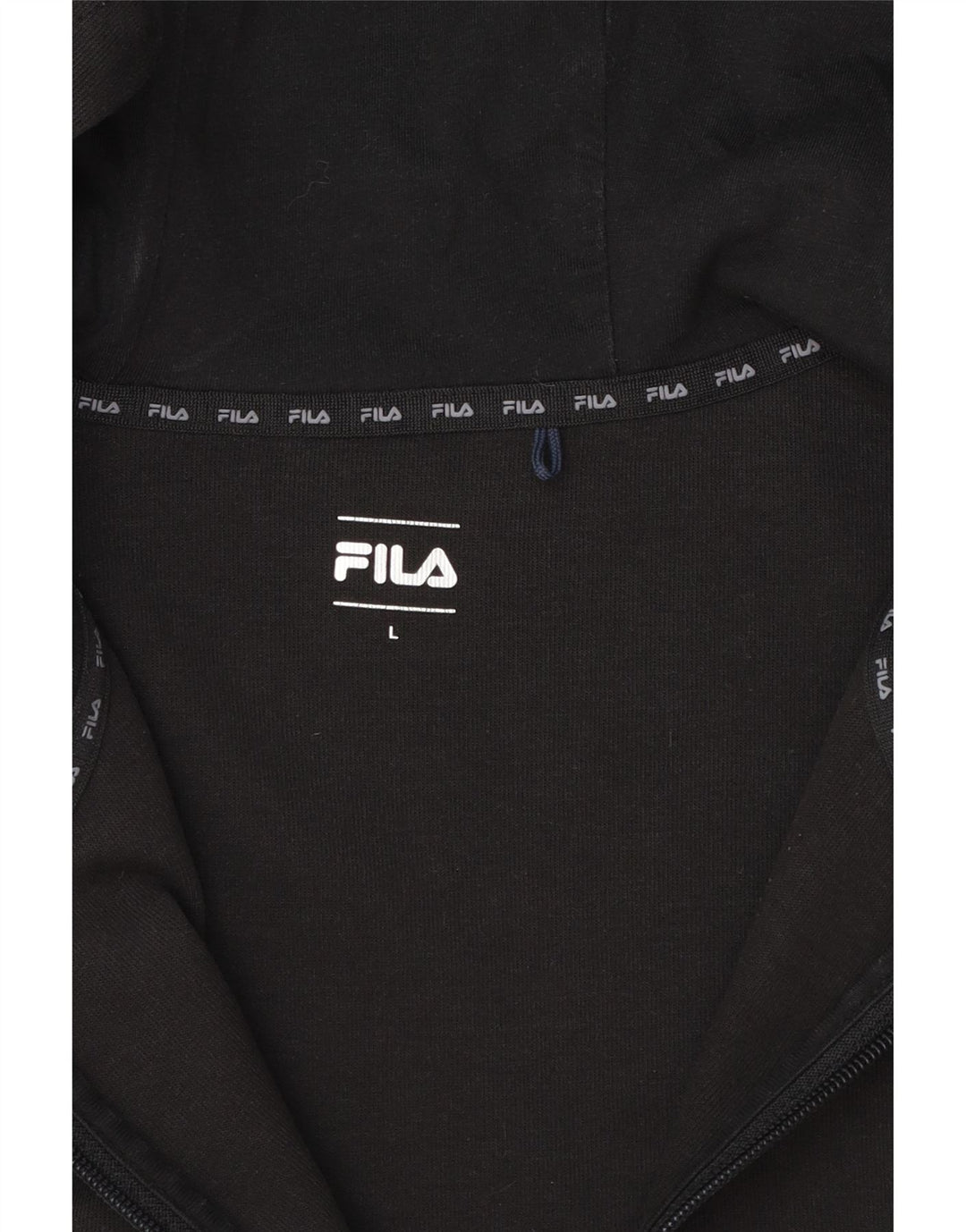Męski sweter Fila z kapturem i zamkiem błyskawicznym, duży, czarny, z blokami kolorów