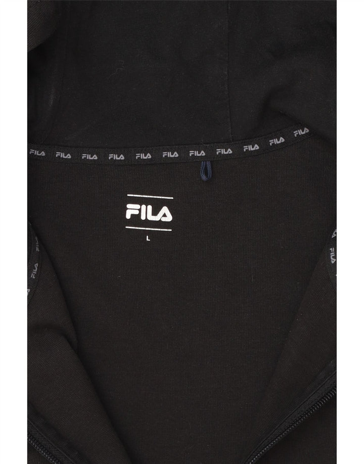 Męski sweter Fila z kapturem i zamkiem błyskawicznym, duży, czarny, z blokami kolorów