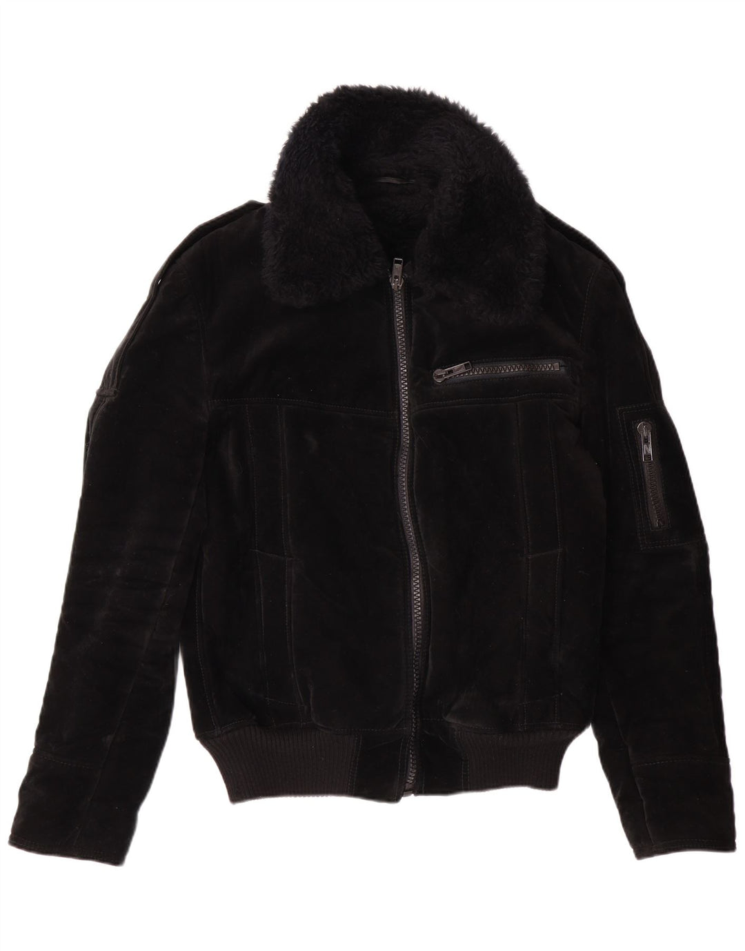 Kurtka damska Sherpa VINTAGE UK 12 Średnia czarna wiskoza