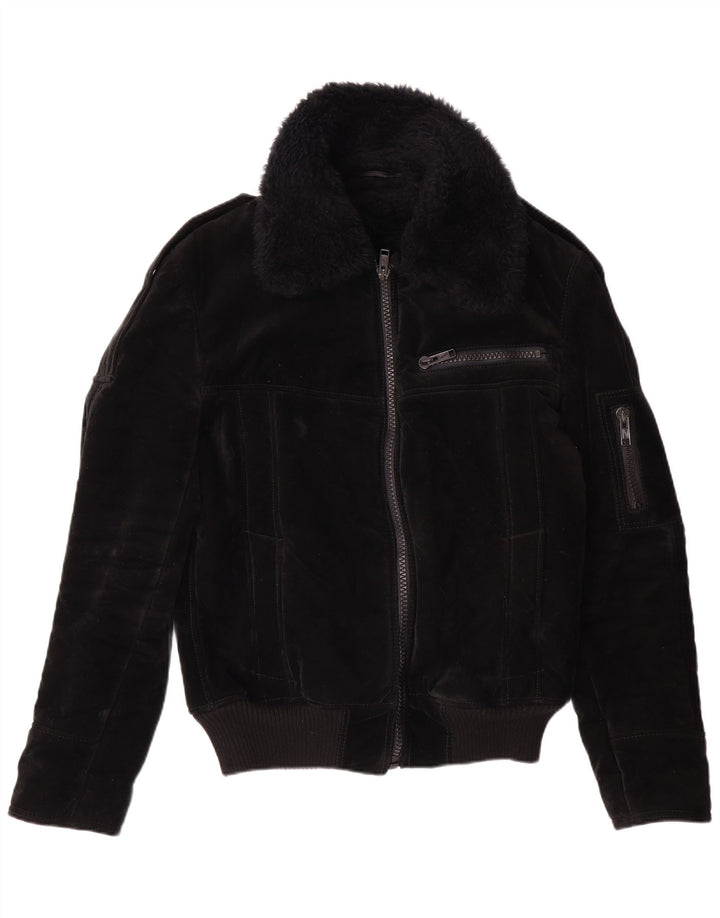 Kurtka damska Sherpa VINTAGE UK 12 Średnia czarna wiskoza