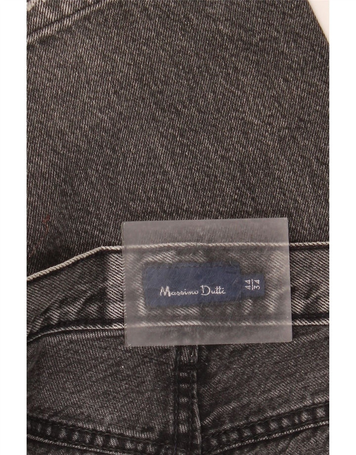 Męskie proste dżinsy Massimo Dutti EU 44 duże W34 L30 szare