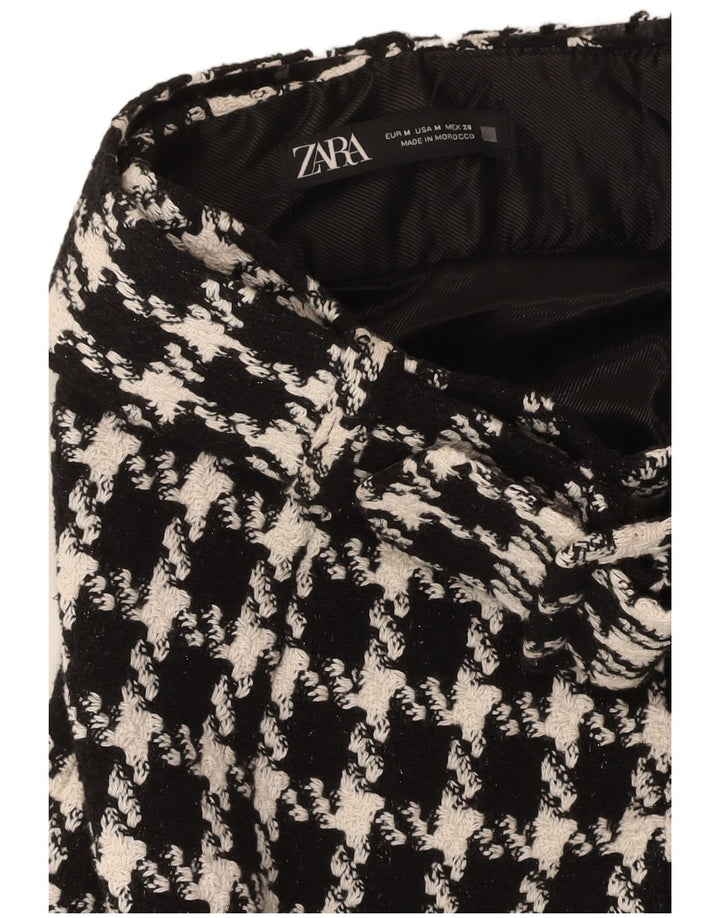 ZARA Womens Mini Skirt Medium W28 Black Houndstooth