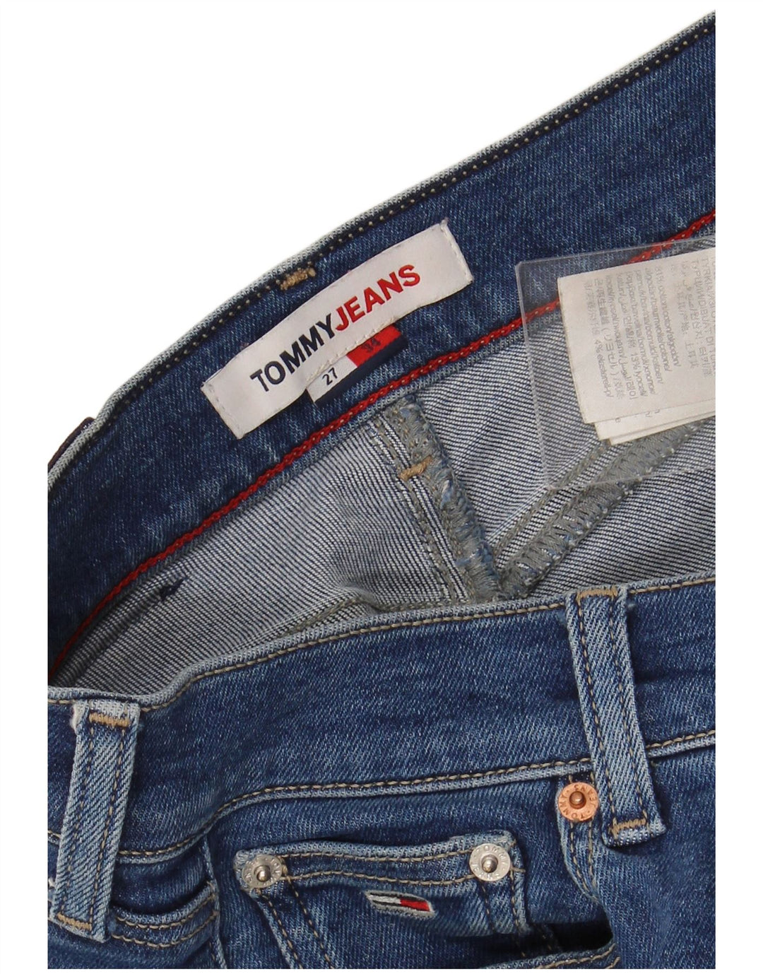 Damskie jeansy skinny TOMMY HILFIGER W27 L34 Niebieska bawełna