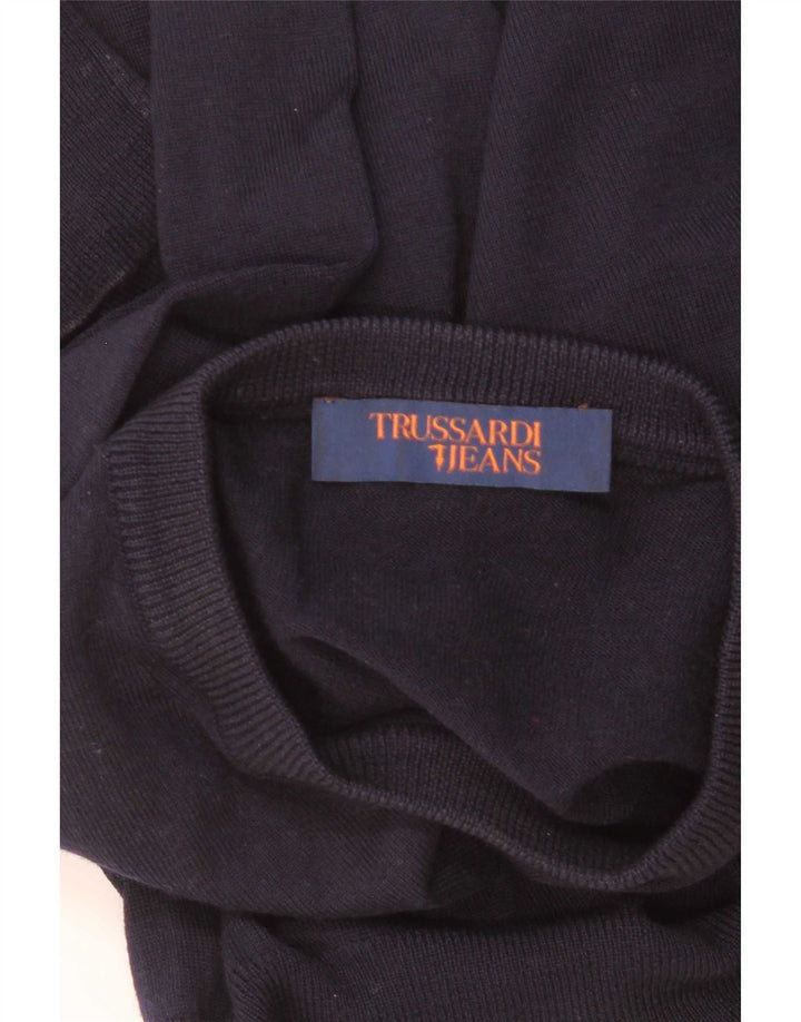 Sweter męski Trussardi Crew Neck, rozmiar S, granatowy