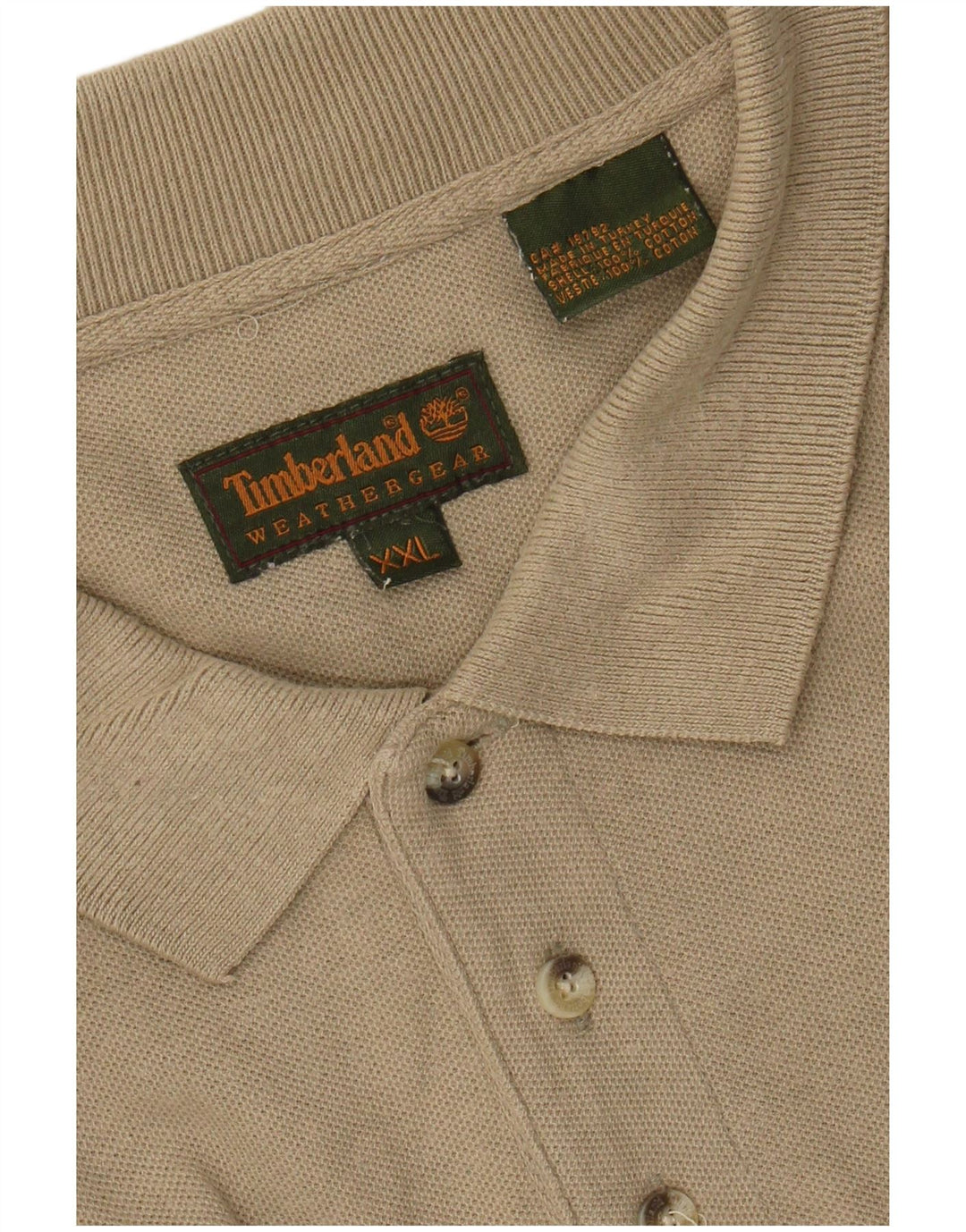 Męska koszulka polo TIMBERLAND 2XL, beżowa, bawełniana