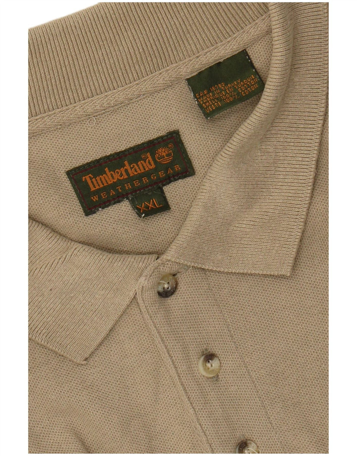 Męska koszulka polo TIMBERLAND 2XL, beżowa, bawełniana