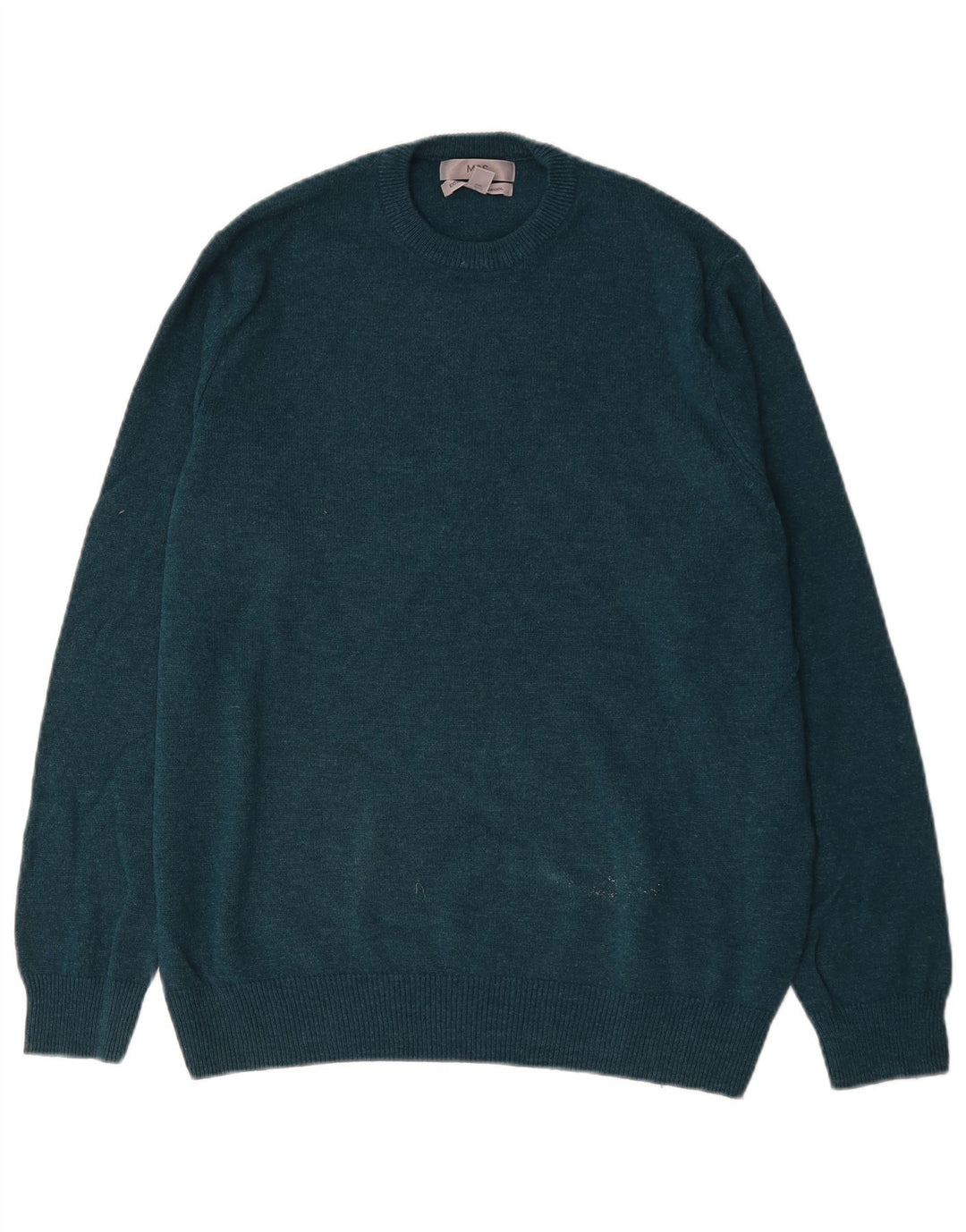 Marks & Spencer Męski sweter z okrągłym dekoltem XL, zielony, z owczej wełny