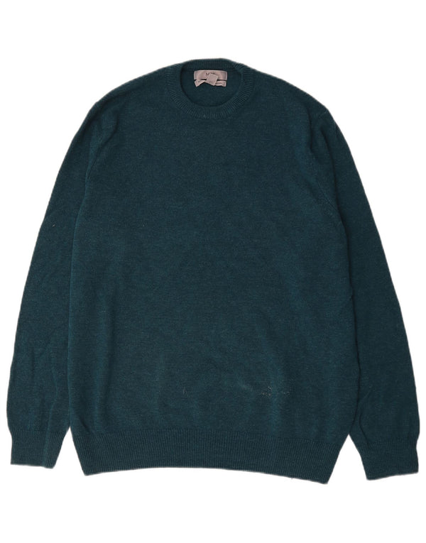 Marks & Spencer Męski sweter z okrągłym dekoltem XL, zielony, z owczej wełny