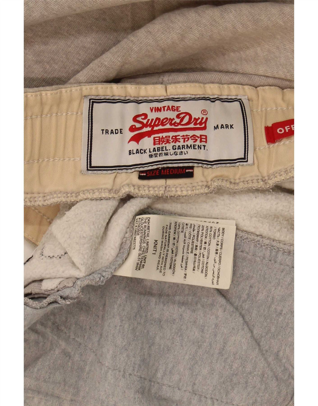 Męskie spodenki sportowe Superdry z grafiką, średnioszare, bawełniane w cętki