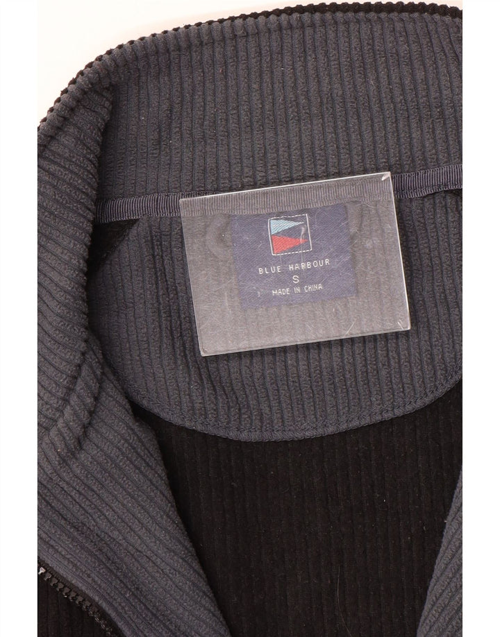 Męski sweter polarowy Marks & Spencer w kolorze niebieskim i zapinanym na zamek, mały, czarny