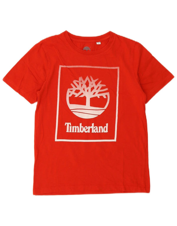 Chłopięca koszulka Timberland Regular Graphic 13-14 lat, czerwona bawełna
