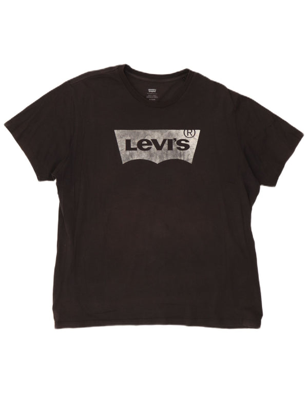 Damska koszulka z grafiką Levi's Top UK 18 XL, czarna bawełna