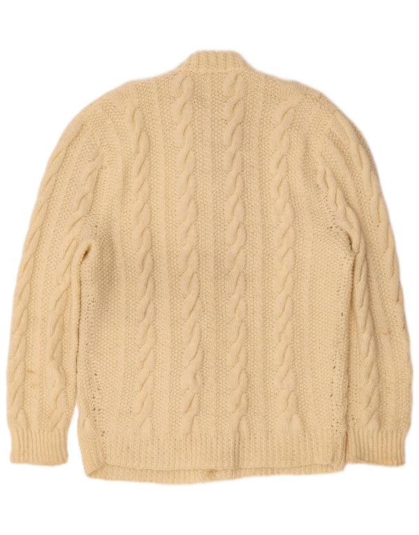 Sweter męski w stylu vintage, mały, w kolorze złamanej bieli