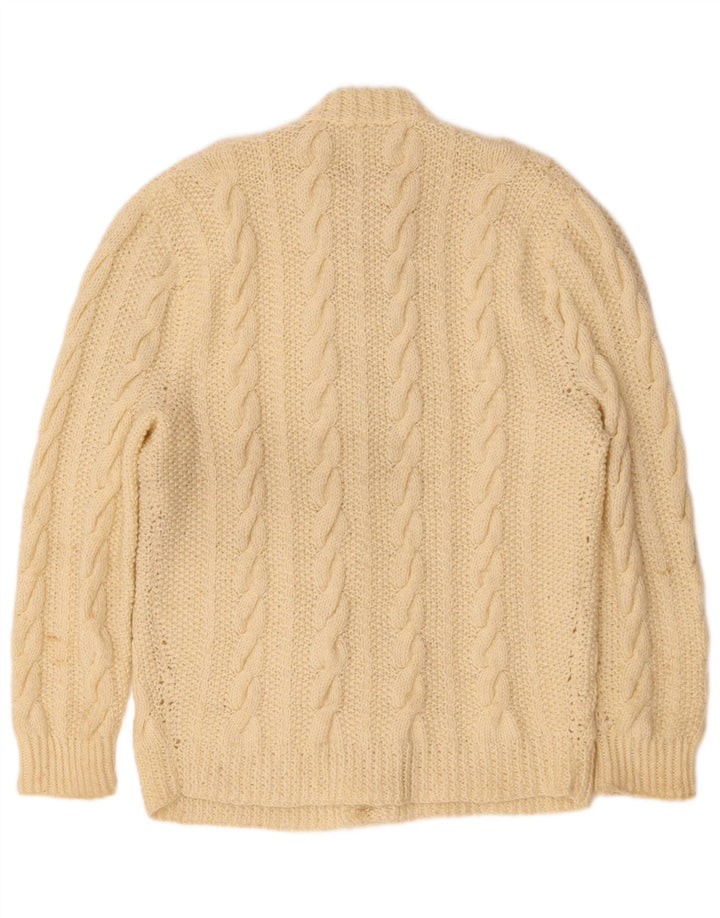 Sweter męski w stylu vintage, mały, w kolorze złamanej bieli